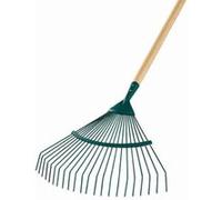 LEBORGNE Balai à gazon 374221 – fil rond, manche bois 44 cm, 20 dents