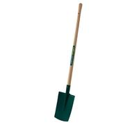 Leborgne, Bêche à rebord manche bois pomme 100 cm, Tête Acier Trempé, Bord Arrondi, Repose-Pieds, Douille robuste, Conseillées pour les sols légers ou peu collants, sans cailloux