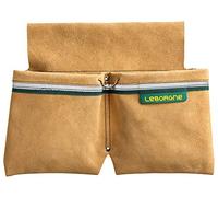 Leborgne, Bipoche en coute de Cuir + Porte Tenaille + Bande Réfléchissante Batipro, Ensemble de 3 Outils pour maçons et coffreurs, Couleur Noire, idéal pour Un Travail en Toute sécurité et Confort