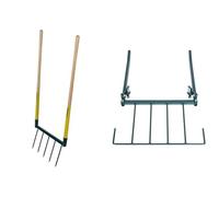 Leborgne, Duo 1 Émietteur + Biogrif NaturOvert, Grelinette Non Assemblée, 5 Dents Interchangeables, Boîte Carton, Double Manche Long en Bois PEFC 100%, Outillage de Jardinage, Fabrication Française