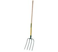 Leborgne, Fourche à Charger 4 dents Manche Bois Certifié PEFC 100%, Emmanchement stable avec fixation par vis, Assemblé en France, Longueur totale 144 cm, Largeur 27 cm