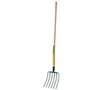 Leborgne, Fourche à Maïs 6 dents Manche Bois Certifié PEFC 100%, Remplacement facile du manche, Emmanchement stable avec fixation par vis, Assemblé en France, Longueur totale 164 cm, Largeur 27 cm
