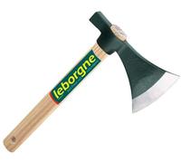 LEBORGNE - Hachette Manche Droit - Acier Forgé, Manche Bois Certifié PEFC - Ø 12 cm - 0,8 kg - Pour Travaux Jardin, Couper Petit Bois, Planter Clous, Installer Clôture