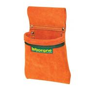 LEBORGNE - Monopoche Croûte de Cuir - Pochette à Clous - Poche Large 150 mm - avec Rivets et Coutures Intérieures - pour Charpentiers, Maçons, Bâtisseurs