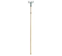 LEBORGNE - Petit Croc 4 Dents - Tête Acier Forgé et Trempé - Manche Bois Certifié PEFC 100% - H 11 cm - Lg 12 cm - Idéal Pour Griffage, Aération, Nivellement