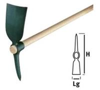 LEBORGNE - Pioche de Cantonnier Douille Ovale 2 kg Sans Manche - Outillage de Jardin - Acier Forgé et Trempé pour Terrassement et Gros Travaux - Résistante Et Efficace