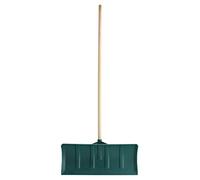 Leborgne - Poussoir Polymère Vert Manche Bois Certifié PEFC 100% - Outil Multi-Usages pour Neige, Copeaux et Sable - 37,5 x 45 cm - Léger et Silencieux