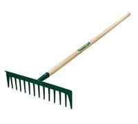 LEBORGNE - Râteau Duopro 14 Dents Droites Manche Bois Certifié PEFC 100% - Outillage de Jardin - Râteaux - Pour Ratissage, Nivelage, Épandage - Professionnels BTP et Jardinage