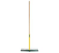 Leborgne, Râteau en Polymère, 20 dents, Tout Usage, Manche en Bois Certifié PEFS 100%, Robustesse et durabilité, Grande largeur de travail (63 cm), Outil 2 en 1 : râtissage + nivelage