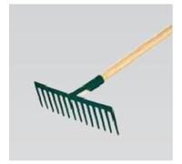 LEBORGNE - Râteau Forgé 16 Dents Droites Douille sans Manche - Outillage de Jardin - Râteaux - Pour Sable, Graviers, Béton, Enrobé - Résistant et Polyvalent