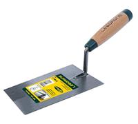 Leborgne Truelle Carrée 22 cm Acier Trempé Manche Bois FSC | Culot métal pour frapper et ajuster - Lame souple et précise - Outil de maçonnerie professionnel
