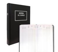 Lecas - 1 Agenda Journalier de la Banque Large Noir - Janvier 2027 à Décembre 2027 - Dimension 18 x 29 cm
