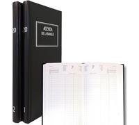 Lecas - 1 Agenda Journalier de la Banque Long Prestige en 2 volumes - Janvier 2027 à Décembre 2027 - Dimension 15 x 32 cm - Couverture Noir