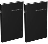 LECAS Agenda Civil Couronne Euros-Centimes 2027 Journalier, 12x17 cm, Noir (Lot de 2)
