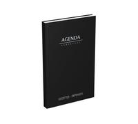 LECAS Agenda Perpétuel Recettes-Dépenses Journalier 14x22 cm Couverture rigide Noire