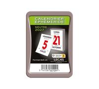 LECAS Calendrier Bloc Neutre pour Ephéméride 2023 6x9 cm | Feuillet Journalier, Neutre sans Fêtes, Compact de Bureau, Effilochable, Usage Professionnel