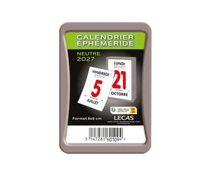LECAS Calendrier Bloc Neutre pour Ephéméride 2023 6x9 cm | Feuillet Journalier, Neutre sans Fêtes, Compact de Bureau, Effilochable, Usage Professionnel