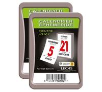 LECAS Lot de 2 Blocs éphéméride à coller 6 x 9 cm Neutre