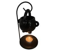Lecerrot Brûleur À Cire pour Chaudron Suspendu, Photophore Bougeoir Brûleur À Huile, Support pour Bougie Chauffe-Plat, Diffuseur D'arôme Noir Bougie Chauffe-Plat, pour La La Maison, Chambre