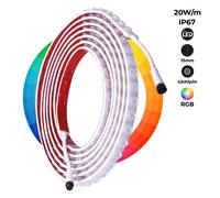 Lèche-mur LED flexible RGB 24V IP67 pour murs et façades