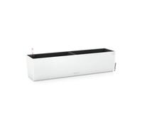 LECHUZA Bac à plantes BALCONERA Color 80 Blanc | Bac à plantes pour balcon avec système d'arrosage et 2 bacs à plantes | Surface mate | 79 x 19 x 19 cm | 15680