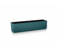 LECHUZA Bac à plantes BALCONERA Color 80 bleu pétrole | Bac à plantes pour balcon avec arrosage et 2 bacs à plantes | Surface mate | 79 x 19 x 19 cm | 15708