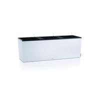 LECHUZA Bac à plantes TRIO Stone 30 Blanc Quartz | Mini bac à légumes avec système d'arrosage et 3 bacs à plantes|Optique pierre naturelle|100 x 32,5 x 34,5 cm|15047
