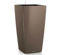 Lechuza - Pot de Fleurs d'Interieur - Premium Cubico - Réserve d'Eau Intégrée - Coloris Taupe - 40 x 40 x 75 cm