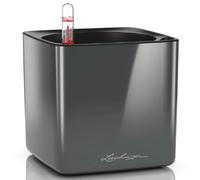 LECHUZA Jardinière de table CUBE Glossy 14 ALL-IN-ONE - Charbon brillant
