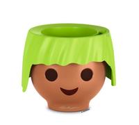 LECHUZA-Jardinière OJO apple green | Jardinière pour enfants avec système d'arrosage | au design PLAYMOBIL | Ø 21 x 15,8 cm | 19042