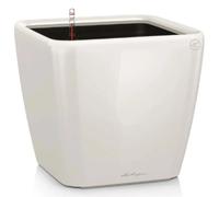 Lechuza - Pot de Fleurs d'Interieur - Premium Quadro Ls - Réserve d'Eau Intégrée - Coloris Blanc - 28 x 28 x 26 cm