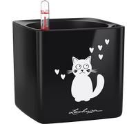 Lechuza Pot de Fleur - CUBE Premium CAT 14 - Noir brillant