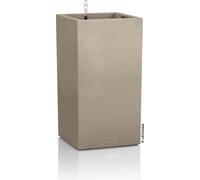 Lechuza - Pot de Fleurs d’Extérieur et d'Intérieur - Stone Canto - Réserve d'Eau Intégrée - Coloris Beige Sable - 30 x 30 x 56 cm