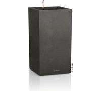 LECHUZA Pot de fleurs CANTO Stone 40 High noir graphite | Pot de fleurs avec arrosage et bac à plantes | Aspect pierre naturelle | 40 x 40 x 76 cm | 13622