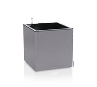 LECHUZA Pot de fleurs CANTO Stone 40 LED Low gris pierre | avec arrosage et bac à plantes avec bande lumineuse LED | aspect pierre naturelle |40 x 40 x 40 cm | 13690