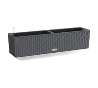 LECHUZA Bac à plantes BALCONERA Cottage 80 Granit | Balconnière avec système d'arrosage et 2 bacs à plantes | Aspect tressé | 79 x 19 x 19 cm | 15612