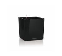 LECHUZA-Pot de fleurs CUBE Premium 50 Noir brillant | Pot de fleurs avec système d'arrosage | Surface brillante | 49 x 49 x 49,5 cm | 16569