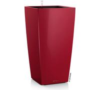 LECHUZA-Pot de fleurs CUBICO Premium 30 Scarlet Rouge brillant | Pot de fleurs avec système d'arrosage | Surface brillante |29,5 x 29,5 x 56,5 cm | 18183