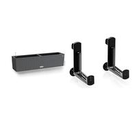 Lechuza - Pot de Fleurs d’Extérieur - Balconera Cottage 80 - Réserve d’Eau Intégrée - Granit - 79 x 19 x 19 cm & - Accroche d'Exterieur - Accessoire pour modèle Balconera - Noir - 4,5 x 18 x 19 cm