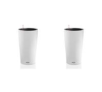 Lechuza - Pot de Fleurs d’Extérieur et d'Intérieur - Color Cilindro - Réserve d'eau Intégrée - Coloris Blanc - Ø 32 x 56 cm & Pot de Fleurs d’Extérieur et d'Intérieur - Color Cilindro - Ø 23 X 41 cm