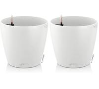 Lechuza - Pot de Fleurs d’Extérieur et d'Intérieur - Color Classico - Réserve d'eau Intégrée - Coloris Blanc - Ø 21 x 20 cm (Lot de 2)
