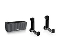 Lechuza - Pot de Fleurs d’Extérieur et d'Intérieur - Cottage Balconera & Accroche d'Exterieur - Accessoire pour modèle Balconera - Coloris Noir - 4,5 x 18 x 19 cm