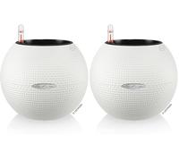 Lechuza - Pot de Fleurs d’Extérieur et d'Interieur - Puro Color - Réserve d'eau Intégrée - Coloris Blanc - Ø 20 x 16 cm (Lot de 2)
