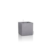 Lechuza - Pot de Fleurs d’Extérieur et d'Intérieur - Stone Canto - Réserve d'Eau Intégrée - Coloris Gris Pierre - 30 x 30 x 30 cm
