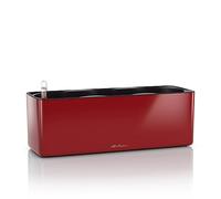 Lechuza - Pot de Fleurs d'Interieur - Cube Glossy Triple - Réserve d'Eau Intégrée - Coloris Rouge Scarlet - 40 × 14 × 14 cm