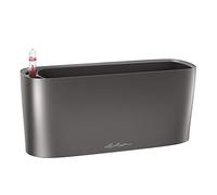 Lechuza - Pot de Fleurs d'Interieur - Delta 20 - Réserve d'Eau Intégrée - Coloris Anthracite - 40 x 15 x 18 cm