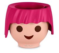 Lechuza - Pot de Fleurs d'Interieur Playmobil - Ojo - Réserve d'Eau Intégrée - Coloris Rose Rubis - Ø 21 x 15,8 cm