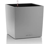 Lechuza - Pot de Fleurs d'Interieur - Premium Cube - Réserve d'Eau Intégrée - Coloris Argent - 40 x 40 x 40 cm