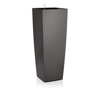 Lechuza - Pot de Fleurs d'Interieur - Premium Cubico Alto - Réserve d'Eau Intégrée - Coloris Anthracite - 40 x 40 x 105 cm