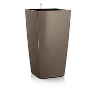 Lechuza - Pot de Fleurs d'Interieur - Premium Cubico - Réserve d'Eau Intégrée - Coloris Taupe - 30 x 30 x 56 cm